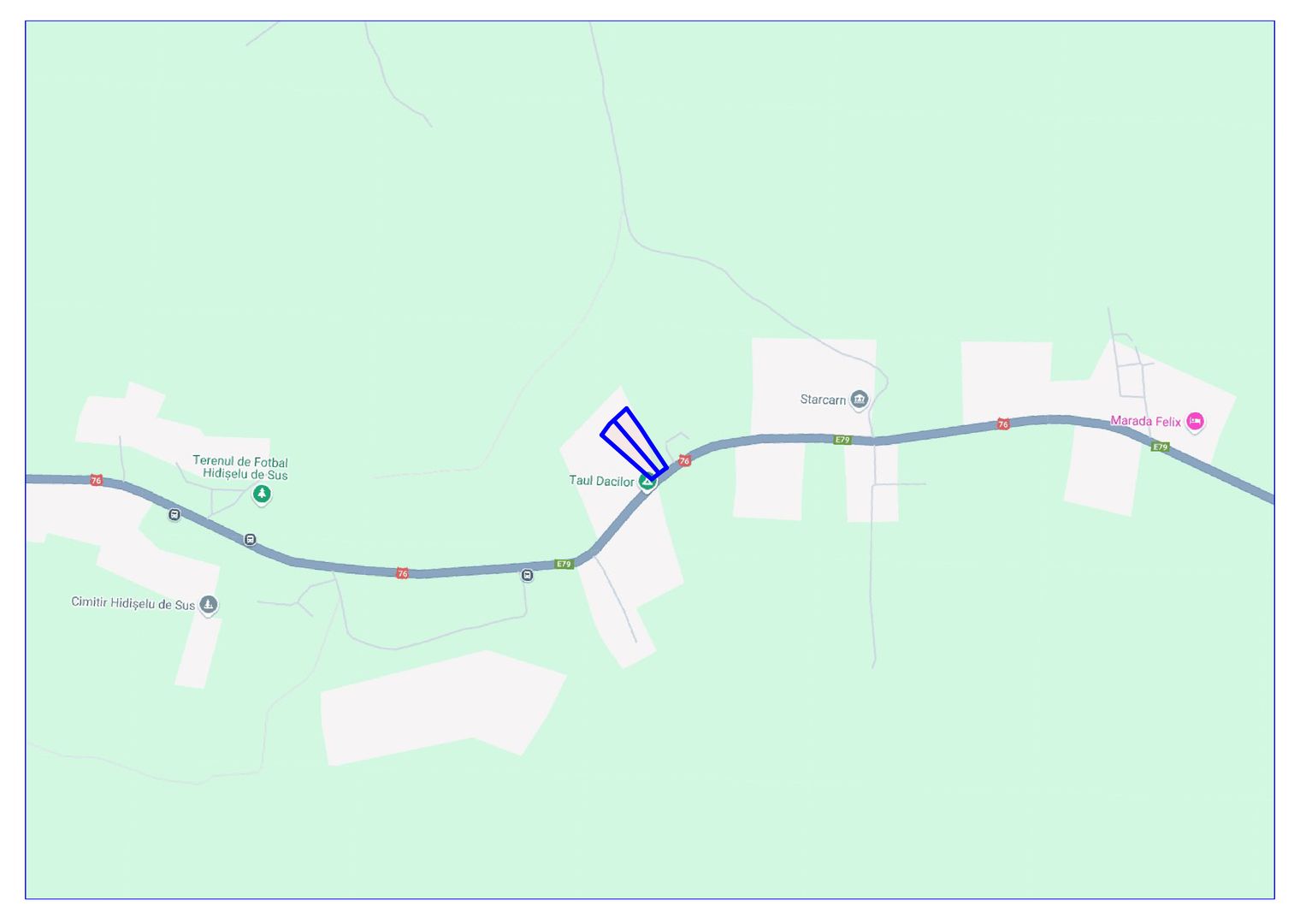 Teren intravilan de vânzare 6694mp Hidiselu de Sus, front la E79 | primego.ro